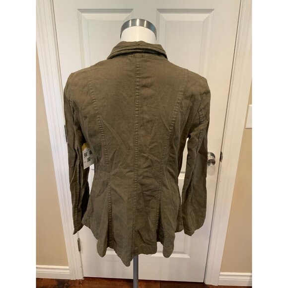 Free People Army Green Linen Single Button Blazer, Size XS - Picture 4 of 5